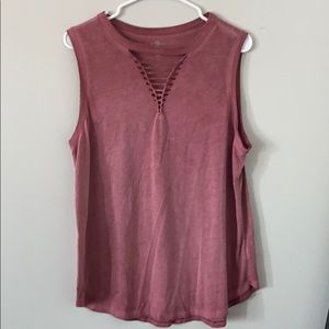 So Perfect Tee criss-cross sleeveless shirt